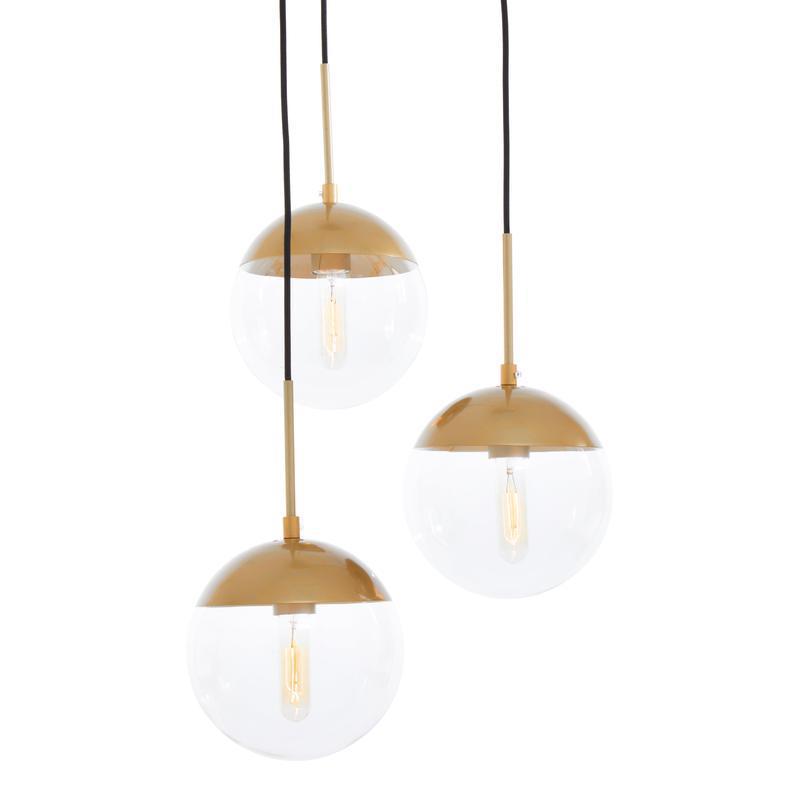 Bauer Triple Globe Pendant Light-Niro Home-Black-nirohome