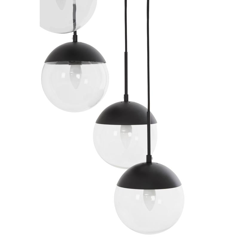 Bauer Triple Globe Pendant Light-Niro Home-Black-nirohome