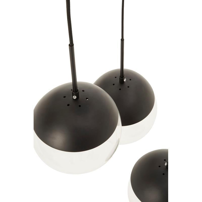 Bauer Triple Globe Pendant Light-Niro Home-Black-nirohome