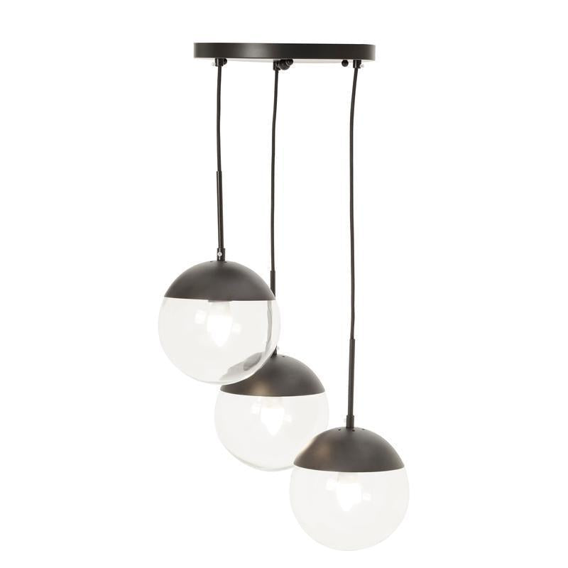 Bauer Triple Globe Pendant Light-Niro Home-Black-nirohome