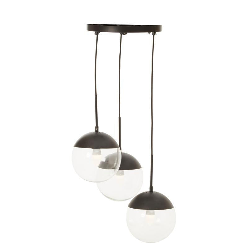 Bauer Triple Globe Pendant Light-Niro Home-Black-nirohome