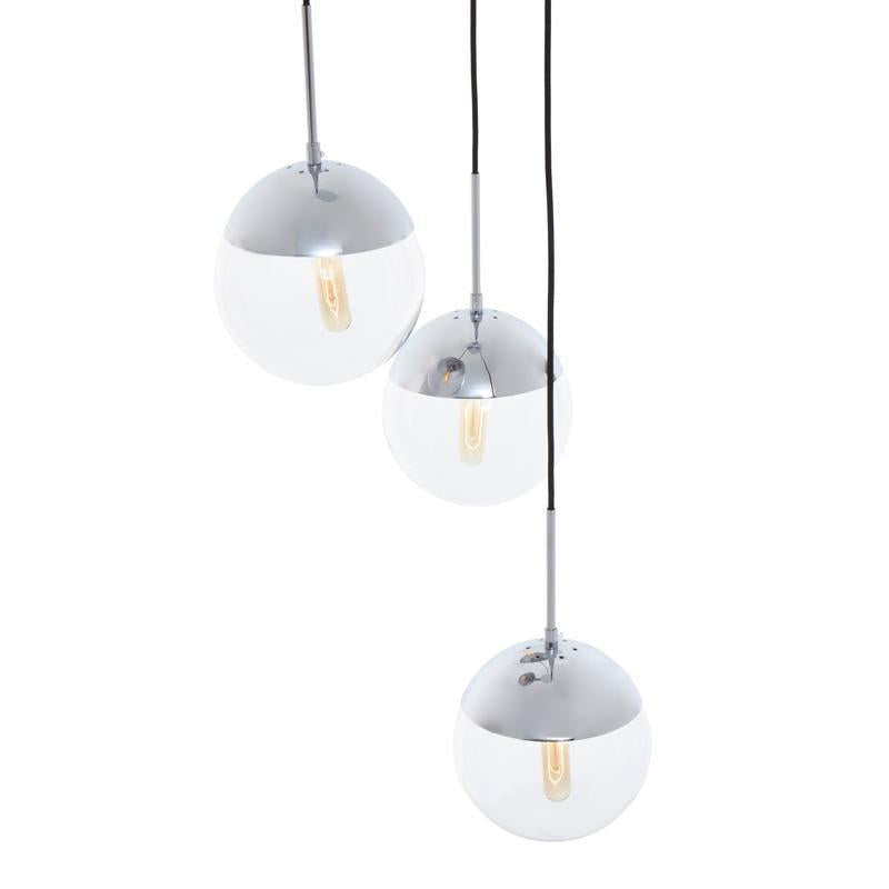 Bauer Triple Globe Pendant Light-Niro Home-Black-nirohome