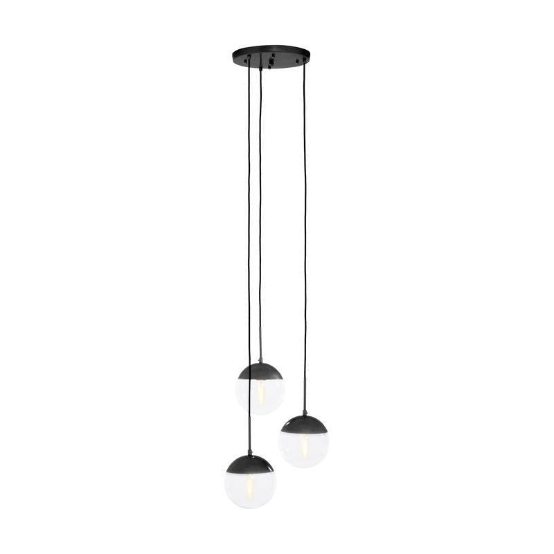 Bauer Triple Globe Pendant Light-Niro Home-Black-nirohome