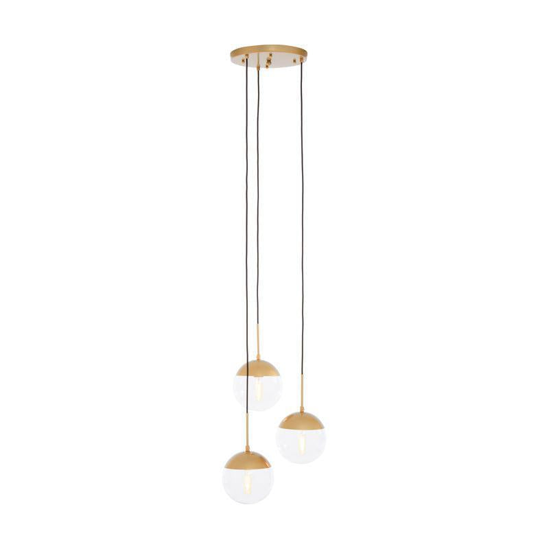 Bauer Triple Globe Pendant Light-Niro Home-Gold-nirohome