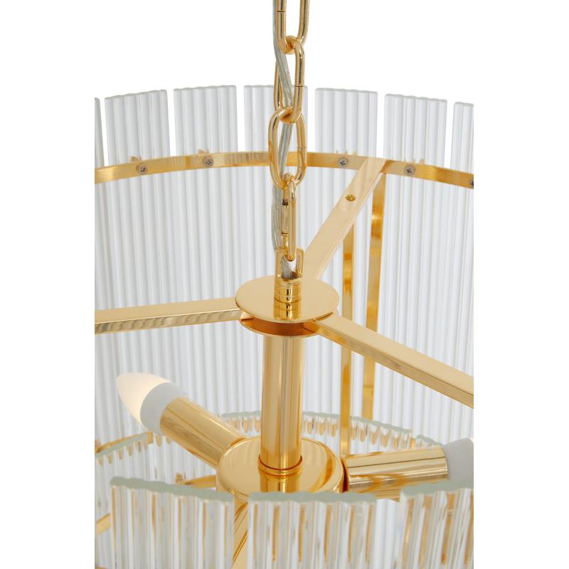 Baxter Gold Two Tier Fluted Glass Pendant Light-Niro Home-nirohome