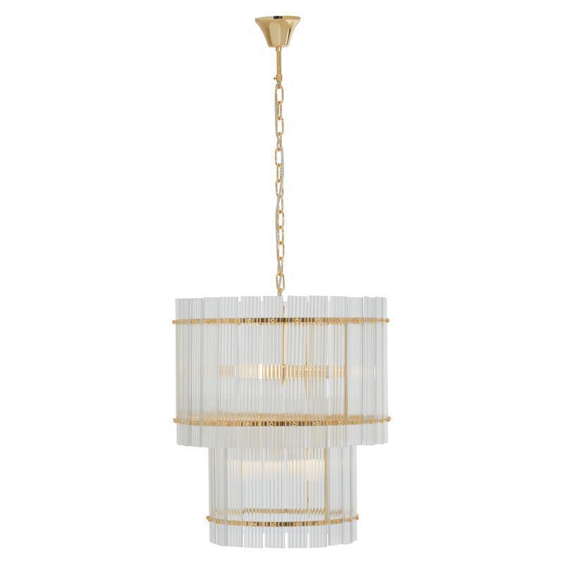 Baxter Gold Two Tier Fluted Glass Pendant Light-Niro Home-nirohome