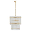 Baxter Gold Two Tier Fluted Glass Pendant Light-Wrenford & Co.-nirohome