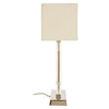 Berg Square Acrylic & Stainless Steel Table Lamp With Fabric Shade-Niro Home-nirohome