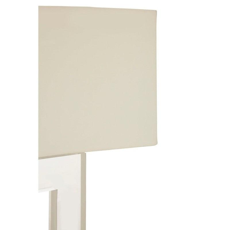 Berg Square Acrylic & Stainless Steel Table Lamp With Fabric Shade-Niro Home-nirohome