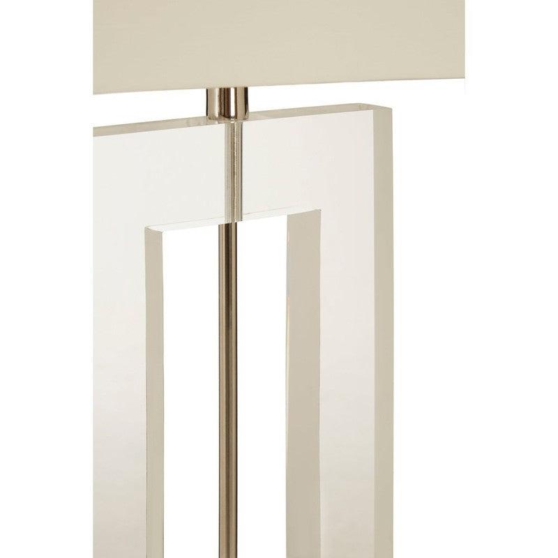 Berg Square Acrylic & Stainless Steel Table Lamp With Fabric Shade-Niro Home-nirohome