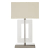 Berg Square Acrylic & Stainless Steel Table Lamp With Fabric Shade-Niro Home-nirohome