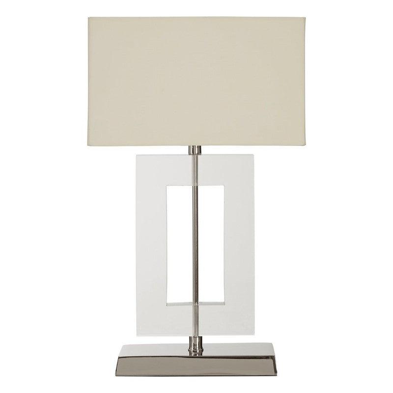 Berg Square Acrylic & Stainless Steel Table Lamp With Fabric Shade-Niro Home-nirohome