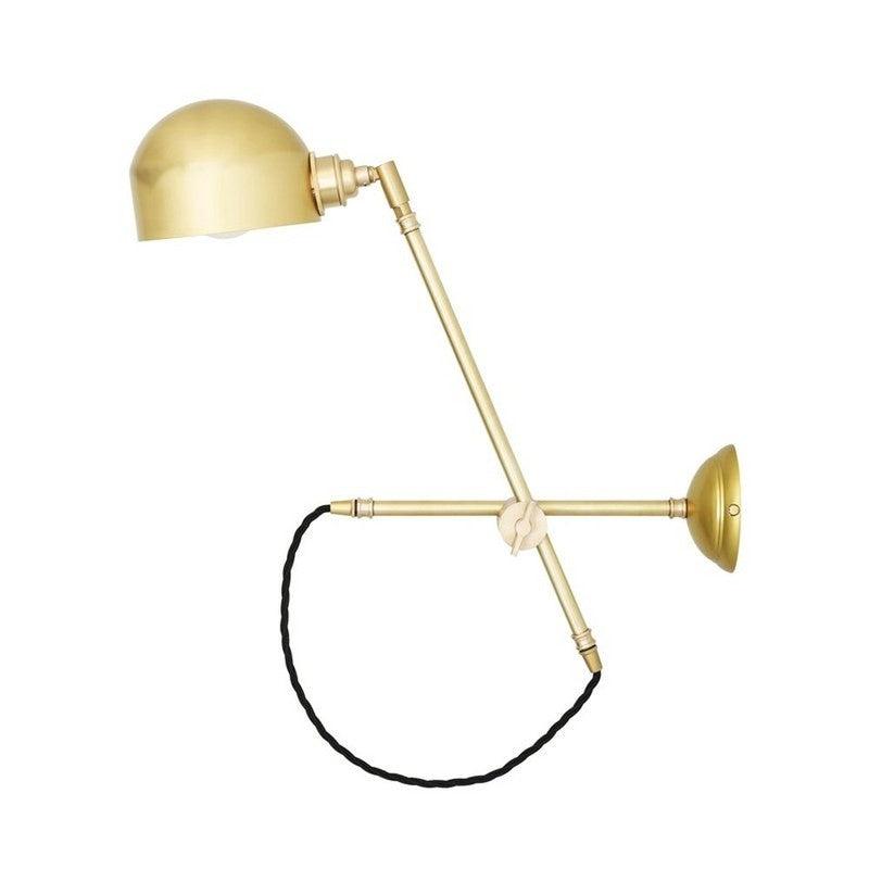 Bogota Swing Arm Wall Light In Satin Brushed Brass-Mullan Lighting-nirohome