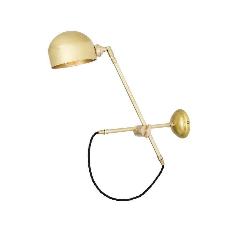 Bogota Swing Arm Wall Light In Satin Brushed Brass-Mullan Lighting-nirohome