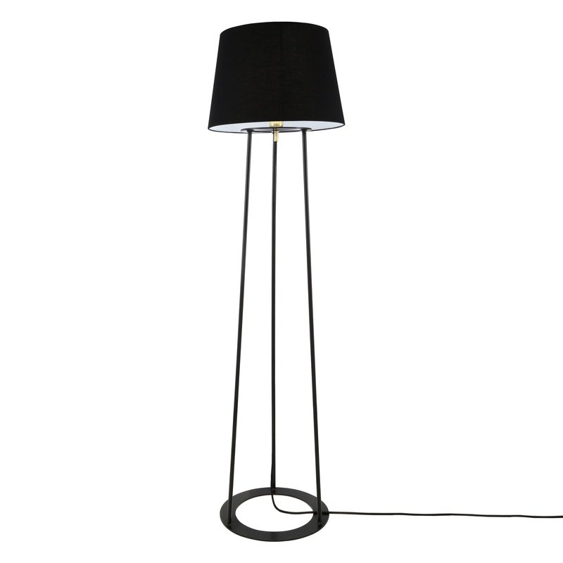 Borris Three-Legged Floor Lamp With Fabric Shade-Mullan Lighting-Black-nirohome