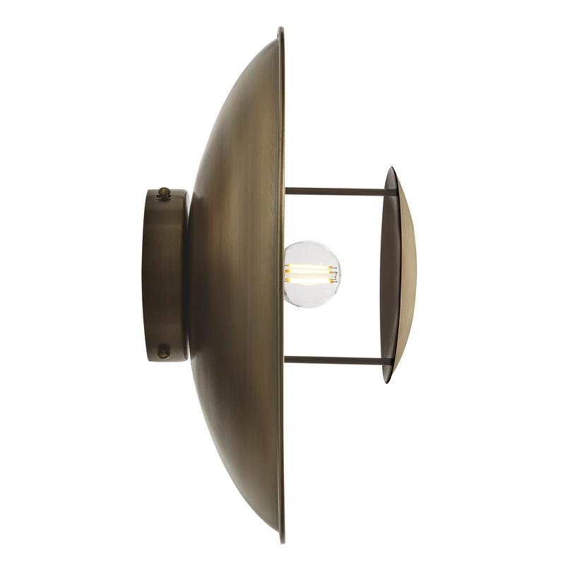 Boston Round Metal Diffuser Wall Light Flush Mount - 13 Inch-Industville-Brass-nirohome