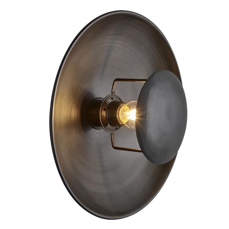 Boston Round Metal Diffuser Wall Light Flush Mount - 13 Inch-Industville-Brass-nirohome