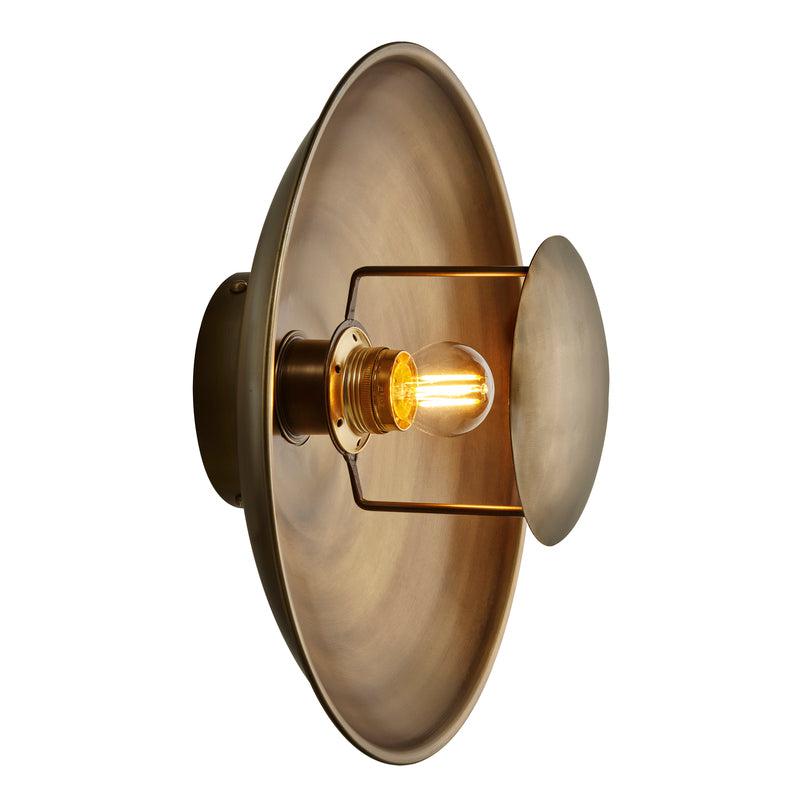 Boston Round Metal Diffuser Wall Light Flush Mount - 13 Inch-Industville-Brass-nirohome