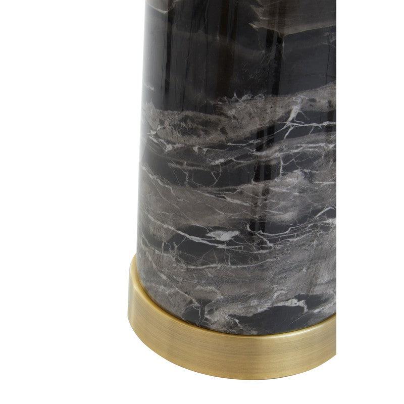 Bowman Black Marble Column Table Lamp With Ivory Shade-Niro Home-Brass-nirohome