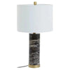 Bowman Black Marble Column Table Lamp With Ivory Shade-Niro Home-Brass-nirohome