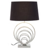 Bradshaw Geometric Chrome Table Lamp With Black Linen Shade-Niro Home-nirohome