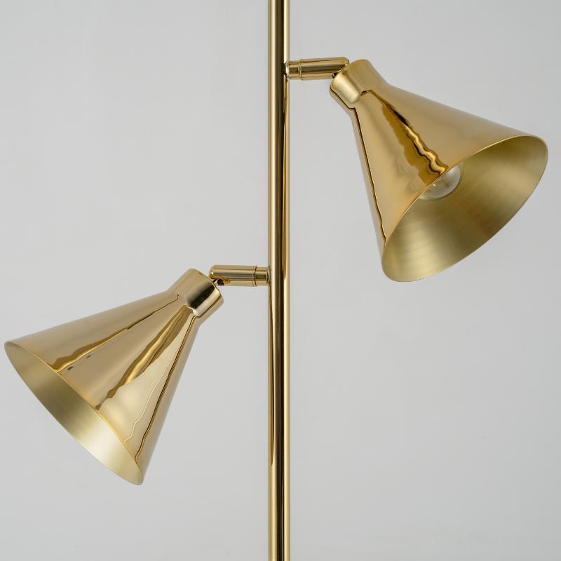 Brass Cone Floor Lamp With Adjustable Shades-Houseof.-nirohome