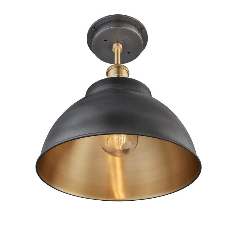 Brooklyn Dome Flush Mount Ceiling Light - 13 Inch-Industville-nirohome