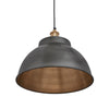 Brooklyn Dome Pendant Light - 13 Inch-Industville-Pewter & Brass-Brass-nirohome