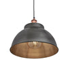 Brooklyn Dome Pendant Light - 13 Inch-Industville-Pewter & Brass-Brass-nirohome