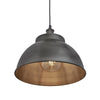 Brooklyn Dome Pendant Light - 13 Inch-Industville-Pewter & Brass-Brass-nirohome