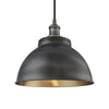 Brooklyn Dome Pendant Light - 13 Inch-Industville-Pewter & Brass-Pewter-nirohome