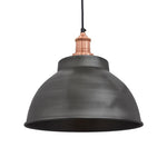 Brooklyn Dome Pendant Light - 13 Inch-Industville-Pewter-Copper-nirohome