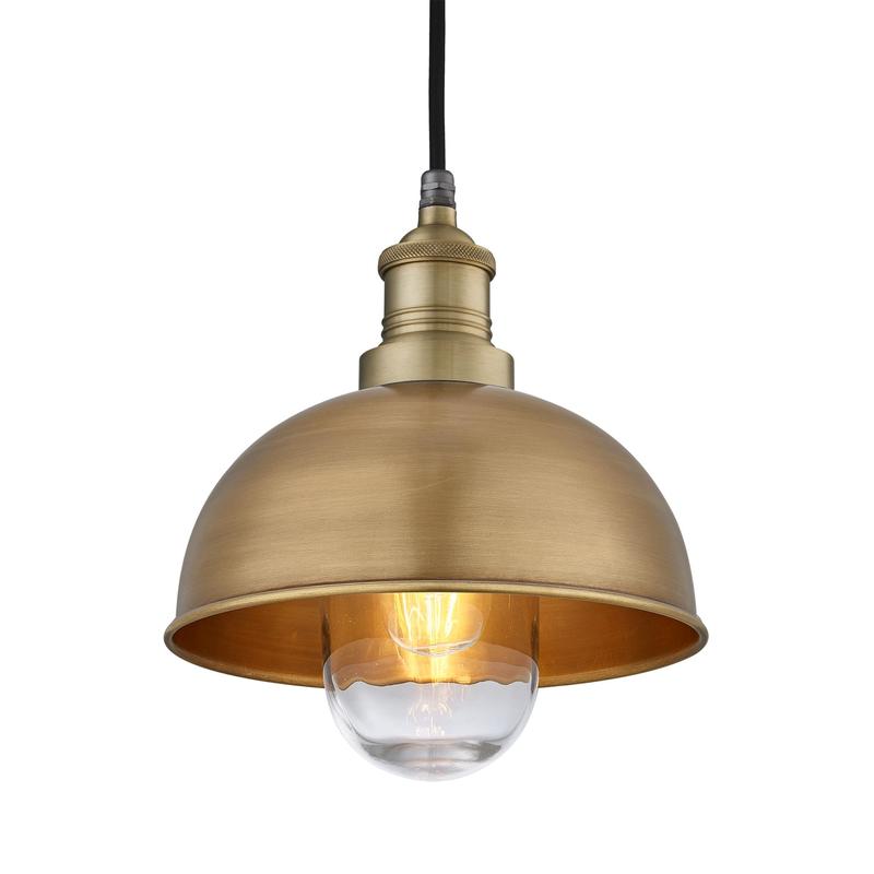 Brooklyn Dome Pendant Light - 8 Inch-Industville-Brass-nirohome