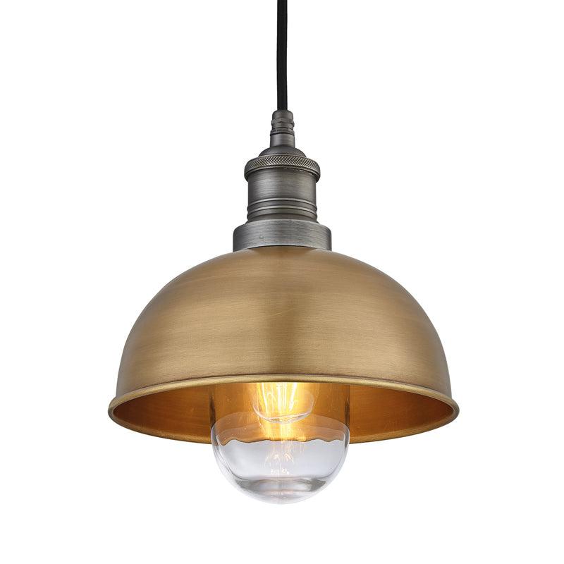 Brooklyn Dome Pendant Light - 8 Inch-Industville-Brass-nirohome