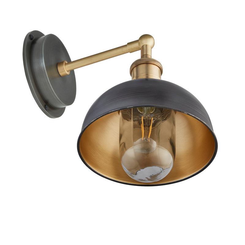 Brooklyn Dome Wall Light - 8 Inch-Industville-Brass-nirohome