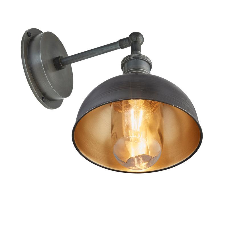 Brooklyn Dome Wall Light - 8 Inch-Industville-Brass-nirohome