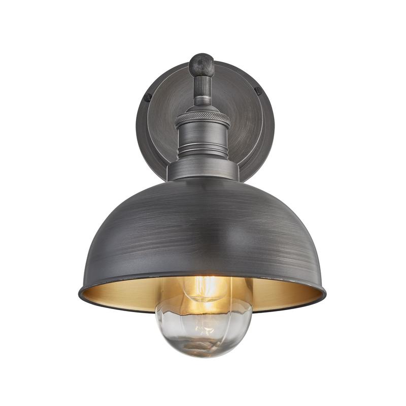 Brooklyn Dome Wall Light - 8 Inch-Industville-Brass-nirohome