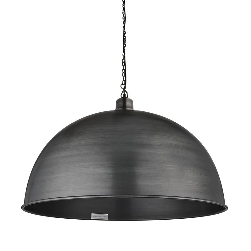 Brooklyn Giant Dome Pendant Light With Chain - 24 Inch-Industville-Pewter-nirohome