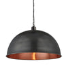 Brooklyn Giant Dome Pendant Light With Chain - 24 Inch-Industville-Pewter & Copper-nirohome