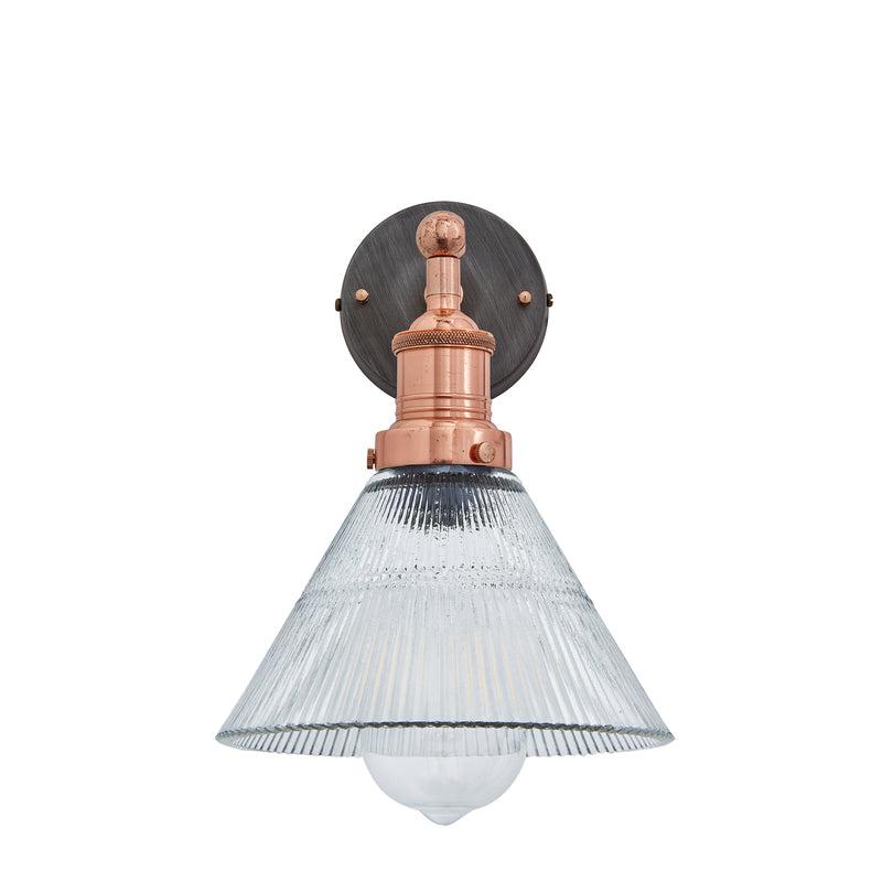 Brooklyn Glass Funnel Wall Light - 7 Inch-Industville-Copper-nirohome