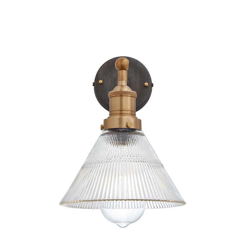 Brooklyn Glass Funnel Wall Light - 7 Inch-Industville-Pewter-nirohome