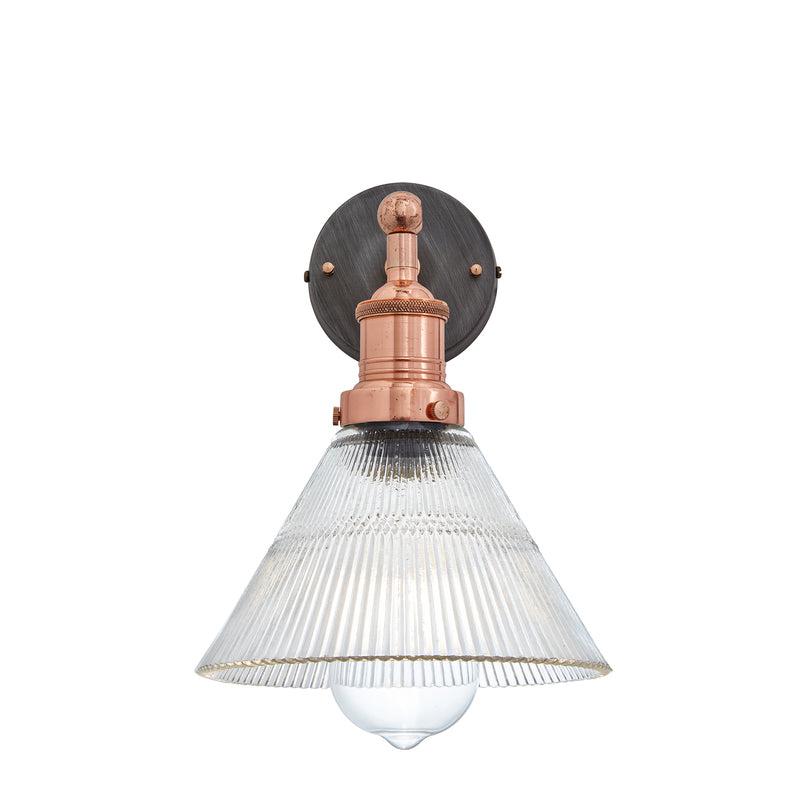 Brooklyn Glass Funnel Wall Light - 7 Inch-Industville-Pewter-nirohome