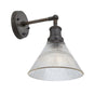 Brooklyn Glass Funnel Wall Light - 7 Inch-Industville-Pewter-nirohome