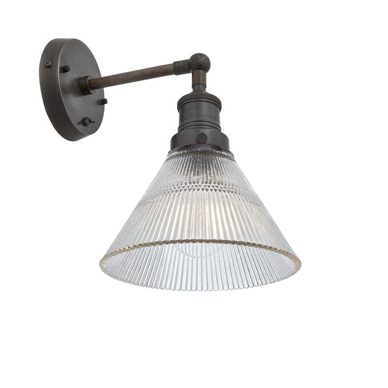 Brooklyn Glass Funnel Wall Light - 7 Inch-Industville-Pewter-nirohome