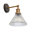 Brooklyn Glass Funnel Wall Light - 7 Inch-Industville-Pewter-nirohome