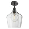 Brooklyn Glass Schoolhouse Flush Mount Ceiling Light - 10 Inch-Industville-Clear-Pewter-nirohome