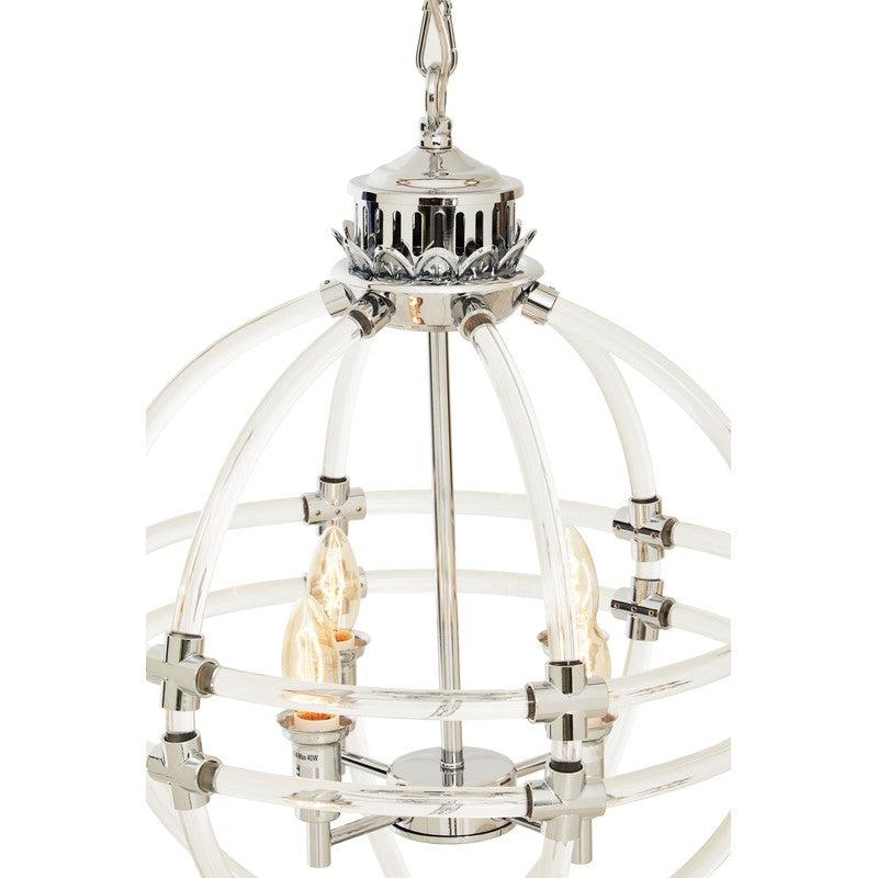 Burch Clear Acrylic and Chrome Orb Chandelier-Niro Home-nirohome