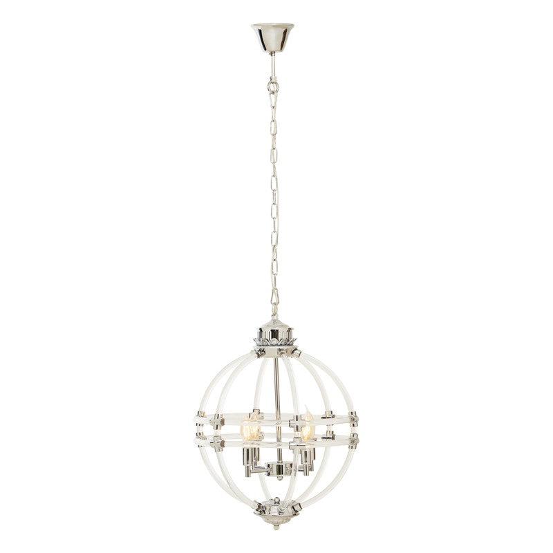 Burch Clear Acrylic and Chrome Orb Chandelier-Niro Home-nirohome