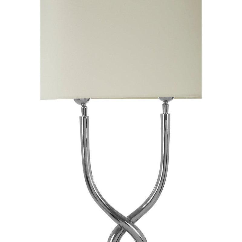 Burgess Twisted Nickel Table Lamp With White Shade-Niro Home-nirohome