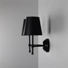 Bursa Modern Brass Double Wall Light With Fabric Shades-Mullan Lighting-Antique Brass-Black-nirohome